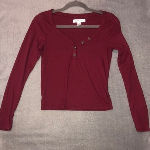 Maroon Long Sleeve Top